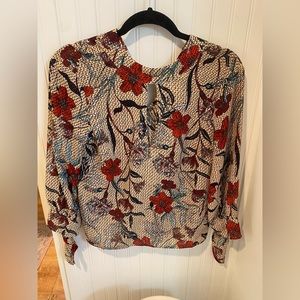 Peekaboo long sleeve floral blouse